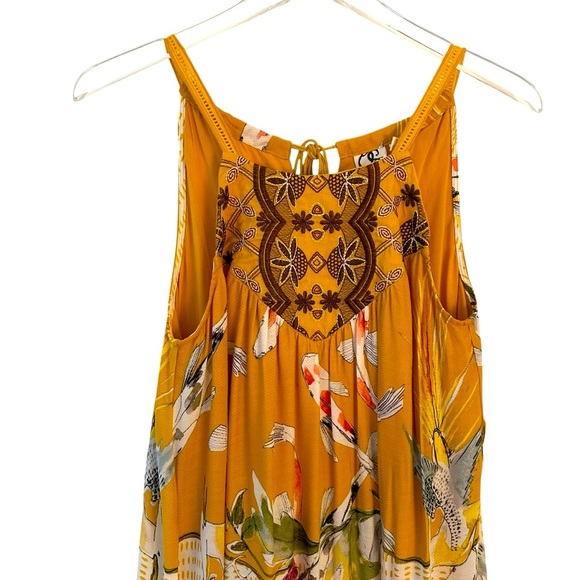 Anthropologie | One September Yellow Paradiso Koi Fish Maxi Dress Size Small - Picture 7 of 15